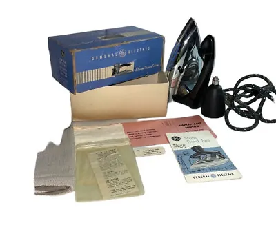 Vintage General Electric Portable Travel Steam Iron G19 Box Instructions & Bag • $19.99