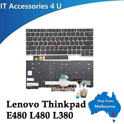 Lenovo Thinkpad T480s E480 E485 L380 L390 E490 E485 Silver US Backlit Keyboard • $85