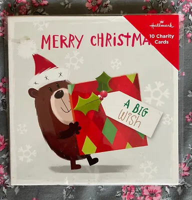 Hallmark Christmas Cards Bear Presents Pk 10 + Envelopes BRAND NEW • £1.99