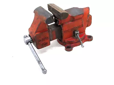 VINTAGE COLUMBIAN 3-1/2  SWIVEL BENCH VISE W/ ANVIL & PIPE JAWS D43 1/2 • $42.99