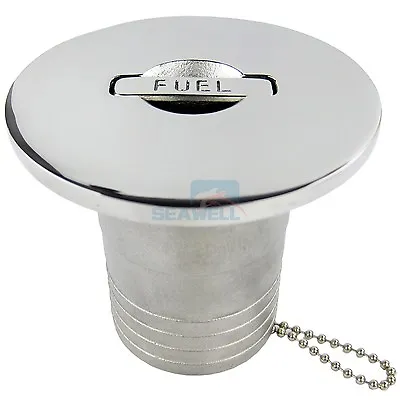 Boat Deck Fill / Filler Keyless Lift Cap 2  Fuel Marine 316 Stainless Steel 50mm • $29.99