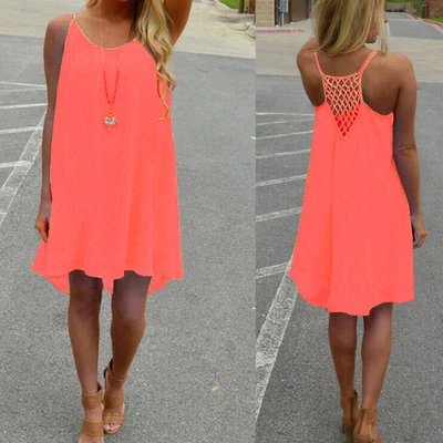 $26.17 • Buy Midi Dresses For Women Summer Short Fashion Summer Out Women Howllow Back