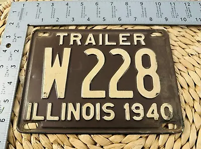 1940 Illinois TRAILER License Plate ALPCA Garage Decor AACA 228 Low Number • $120