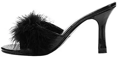 Ellie Shoes Women's 3.5 Inch Heel Maribou Slippers (Black;9) 9 Black  • $65.46