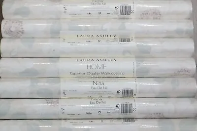 3 Rolls Laura Ashley Wallpaper NINA Eau De Nil SBatch • £49