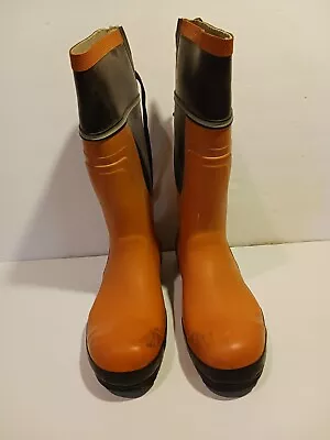 Viking Men's VW64-1 Class 3 Chainsaw Steel Toe 15  Rubber Boots Orange Size 8/41 • $70