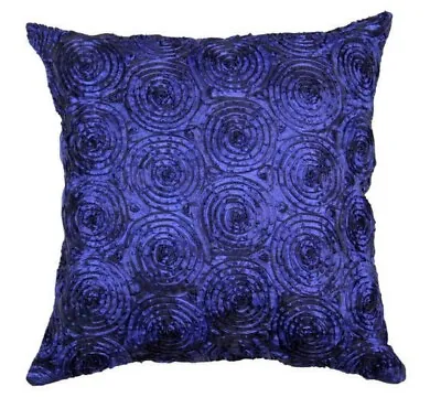 3D Rose Blue Navy Blue Cushion Covers Love Gift 16x16  • £4.99