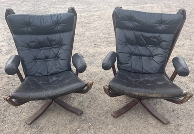 $2500 • Buy 1970’s Sigurd Ressell Vatne Mobler Falcon Chairs X 2 RARE Armrests 1970’s Retro