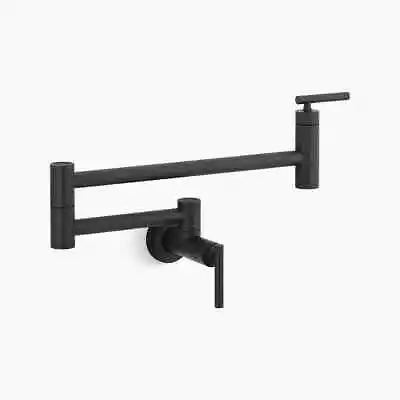 Kohler K-35745-BL 5.2 GPM Wall Mounted Single Hole Pot Filler Matte Black • $425