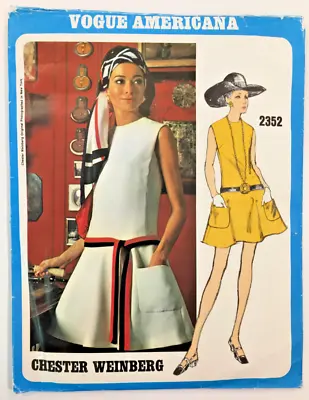 1970s Vogue Americana 2352 CHESTER WEINBERG Misses' Mod Dress Sewing Pattern • $24.95