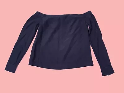 Kookai Silk Off Shoulder Top Size 34 (aus6) Black  Long Sleeve • $4.80