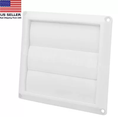 Dryer Air Vent Cover Cap 4'' Louvered Cover White Exterior Wall Vent Hood Outlet • $8.99