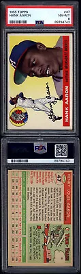 1955 Topps #47 Hank Aaron PSA 8 • $7500