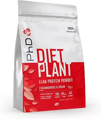 Phd Nutrition Diet Plant Vegan Protein Powder Plant Based Strawberries And Cre • £28.32