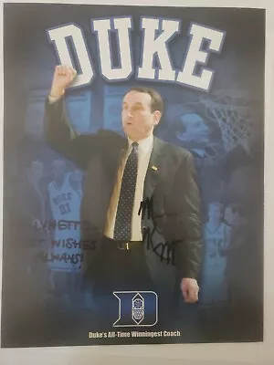 Mike Krzyzewski Signed 9x11 Photo  • $65