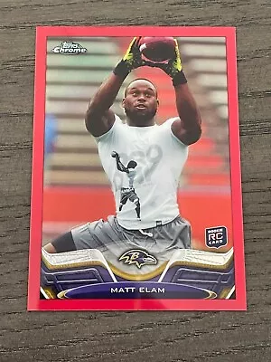 2013 Topps Chrome Red Refractor Matt Elam Rookie #207 Baltimore Ravens /25 • $12.99