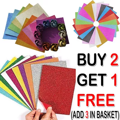 £1.49 • Buy A4 Glitter Card Coloured Cardstock Premium Quality Low Shed 250gsm Crafts Mixed