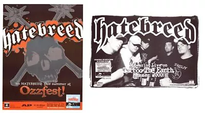 2 Lot Of 2000 Hatebreed Live Summer Ozzfest Victory Posters 24 X 18 • $29.99