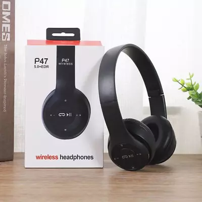 Wireless Bluetooth Headphones With Noise Cancelling Over-Ear Earphones 5.1 UK • £6.39