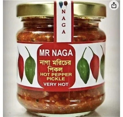 2 X Mr Naga Very Hot Pepper Pickle - Naga Chilli Pepper Pickle - 190g - FREE P&P • £15