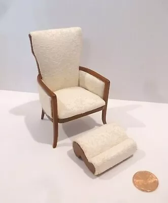 Bespaq Dollhouse Miniature Schramsburg Arm Chair & Gout Stool 1978/79 Nwn • $49