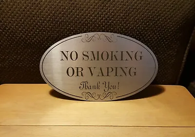 NO SMOKING OR VAPING Sign 5 X 3  Oval_Indoor/Outdoor_Home Or Business • $8.99