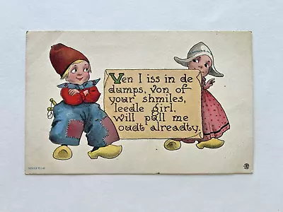 1912 Antique Vintage Postcard Dutch Children Series 6108 S BERGMAN NY Your Smile • $3.99