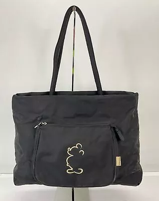 Disneyland Parks Mickey Black Nylon Top Zip Tote Handbag • $14.99