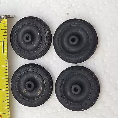 Vintage Lot Of 4 Louis Marx Hard Rubber Tires 7/8  Diam 516  Thick At Center • $14.50