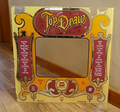 Vintage Glass SMS Top Draw Bar Arcade Gambling Machine Video Game Frame Panel • $29.99