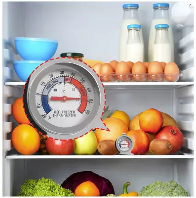 £3.79 • Buy Stainless Steel Fridge Freezer Dial Thermometer High Accuracy No Batteries