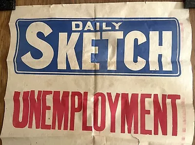 ORIGINAL Newspaper News Stand (part) Poster. Daily Sketch 1939 • £4