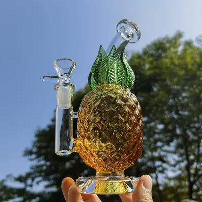 8  Hookah Heavy Glass Bong Pineapple Smoking Water Pipe Bubbler Shisha 14mm Bowl • $23.74