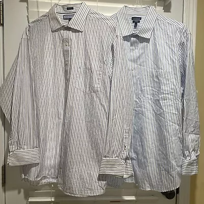 Lot Of 2 Men’s Dress Shirts Tommy Hilfiger & Croft And Barrow Size 18 • $5.99