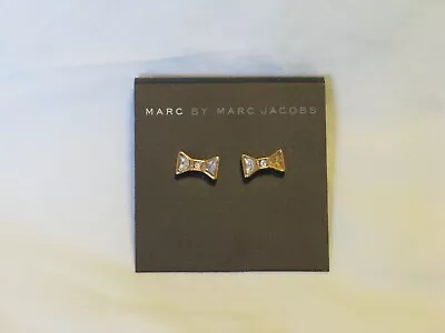 Marc By Marc Jacobs 'Bow Tie' Gold & Crystal Earrings Gorgeous NWT • $23.99