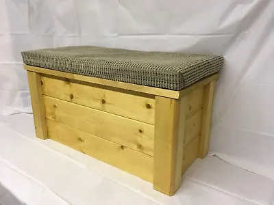 STORAGE SEAT Bench Ottoman Blanket Chest Wooden Trunk SHOE BOX • £93.49