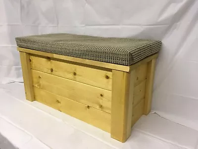 STORAGE SEAT Bench Ottoman Blanket Chest Wooden Trunk SHOE BOX • £98.99