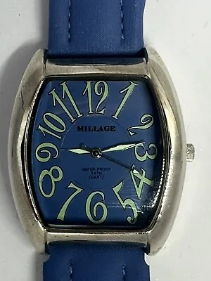 Millage 1924 Crazy Hours Watch Blue Dial Band New Battery • $99.99