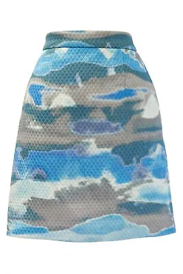 VON VONNI Women's Blue Multi Quilted Mini Skirt 3012 $98 NEW • $10.77