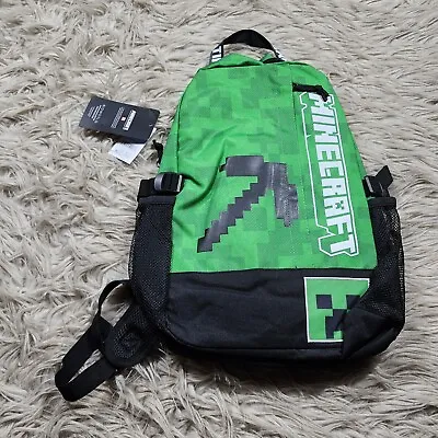 Bioworld Minecraft Backpack Creeper 17  Laptop Black Green School Bag • $20