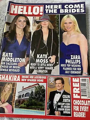 Hello #1161 Kate Moss Kate Middleton Colin Firth Shakira Claire Foy Kutcher • £14.99