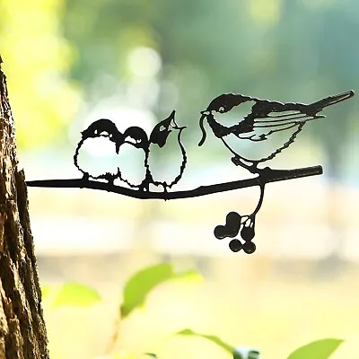 £8.59 • Buy Garden Branch Bird Decoration Metal Tree Art Animal Ornament Yard Iron Décor