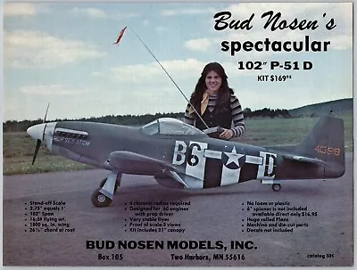 Bud Nosen Models P-51 D Horses Itch Plane Vintage Nov 1978 Full Page Print Ad • $11.99