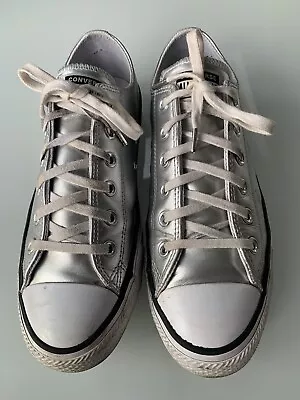 Converse All Star Size 7 Metallic Silver / Grey Unisex Trainers  • £14