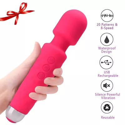 Wireless Full Body Magic Wand Massager Waterproof Vibrating Patterns Powerful • £7.98