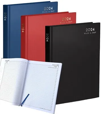 2024 Diary A4/A5 Page A Day Appointment Diary Hardback Case Bound Back Cover • £7.99