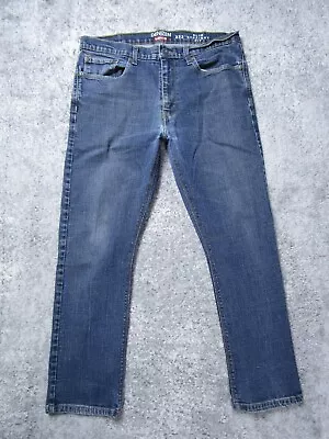 LEVI’S Jeans Mens 36x30 DENIZEN 232 Slim Straight Fit Blue Denim Pant Distressed • $24.99