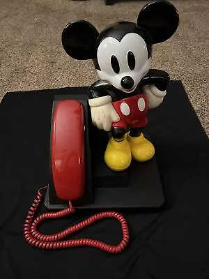 Disney Mickey Mouse Telephone AT&T 210 Push Button Land Line 1990s VTG • $12.35