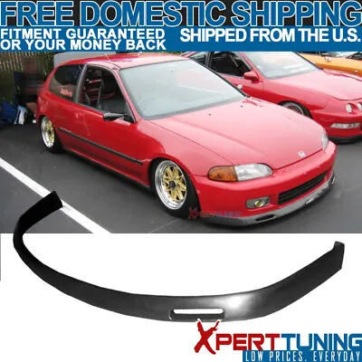 Fit 92-95 Honda Civic EG JDM BYS Style Front Bumper Lip Spoiler PU- Polyurethane • $52.99