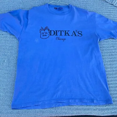 Ditka's Chicago Shirt Adult Large Blue Mens L Restaurant Chicago Short Sleeve • $12.99